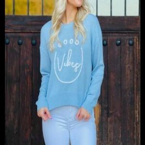 LE LIS ~ Collection GOOD VIBES Tinsel Crewneck Knit Sweater